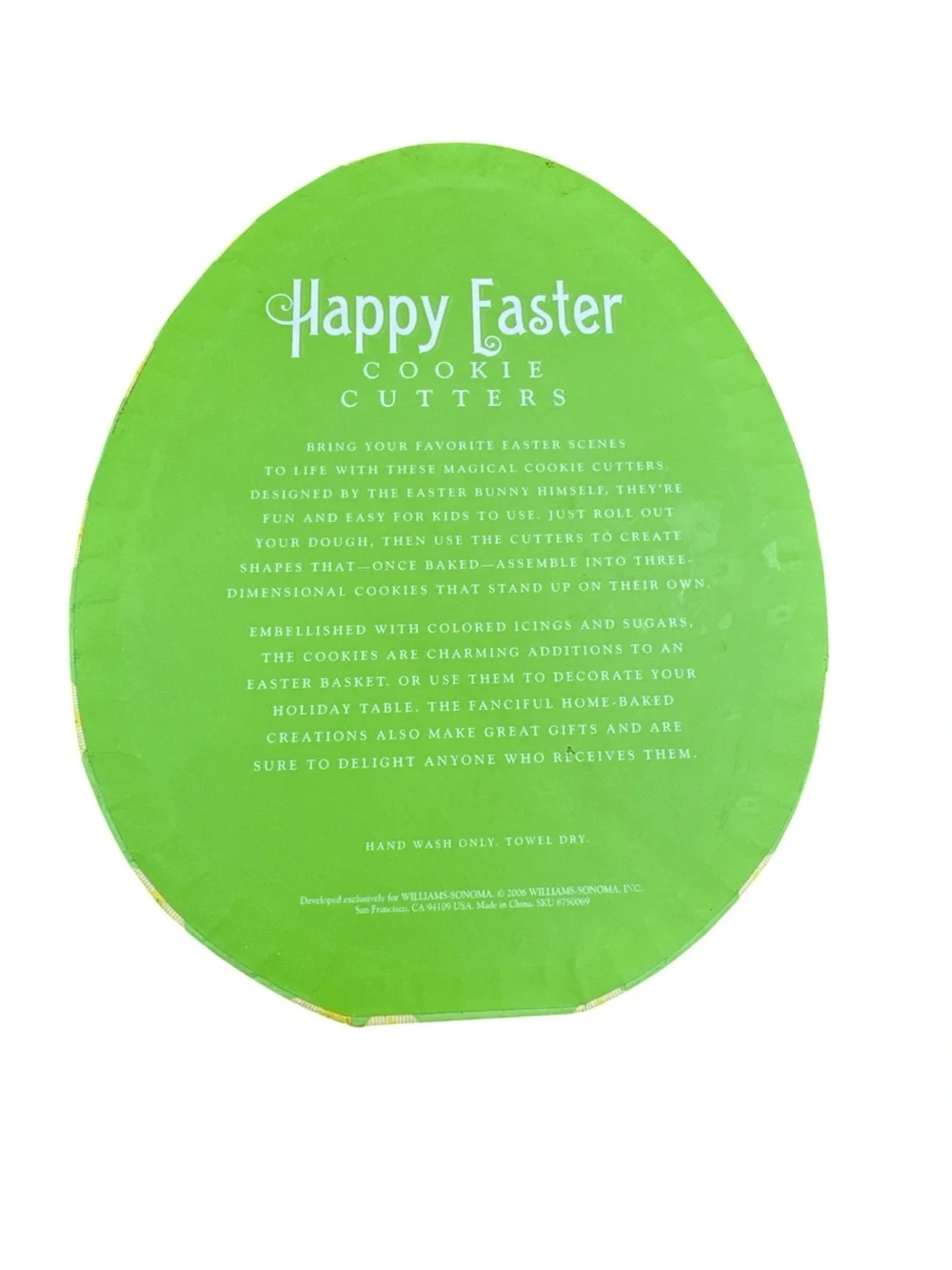 William Sonoma Happy Easter 3D Cookie Cutter Set with Recipe Cards Set of 8